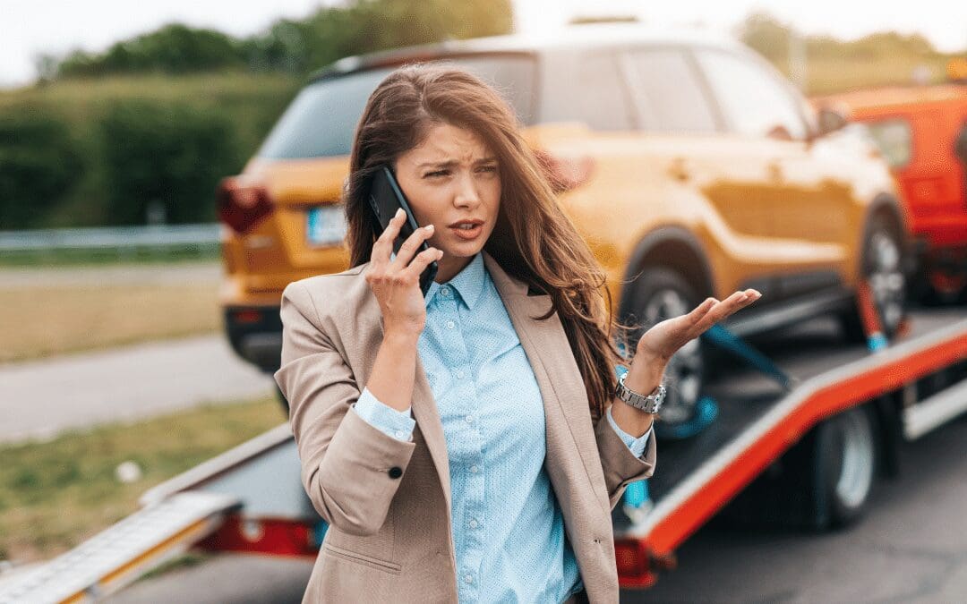 Woman in disbelief after car accident