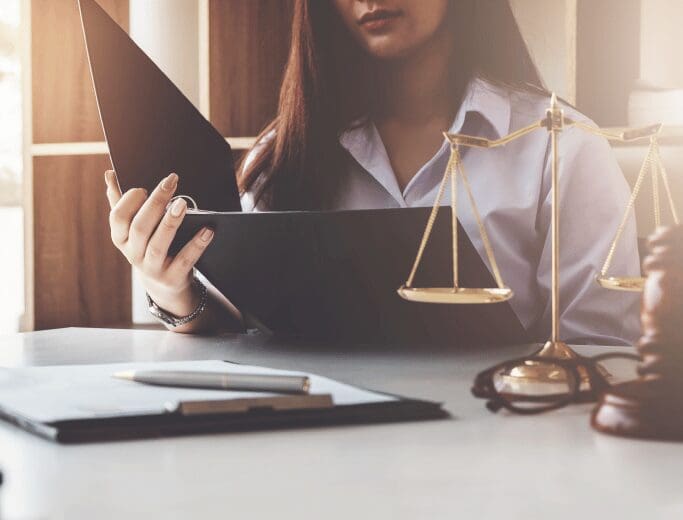 A lawyer at her desk